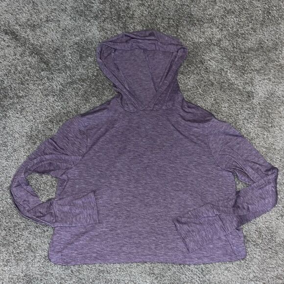 Purple hooded hoodie sweatshirt open back work out to sweatshirt light S - Picture 1 of 4